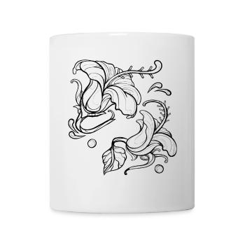 Blumen Hibiskus - Tasse - Weiß - Vorne