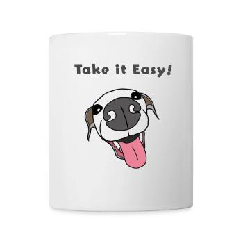 Take It Easy Pup Cartoon, italienischer Windhund - Tasse - Weiß - Vorne