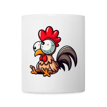 Drôle Poulet Poule Dessin animé Enchevêtré Mignon Maladroit - Mug blanc - blanc - Devant