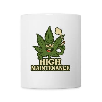 Feuille de cannabis à haute maintenance - Mug blanc - blanc - Devant