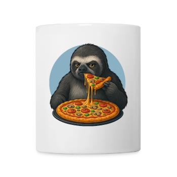 Cute Sloth Pizza Italian Food - Mug - white - Front