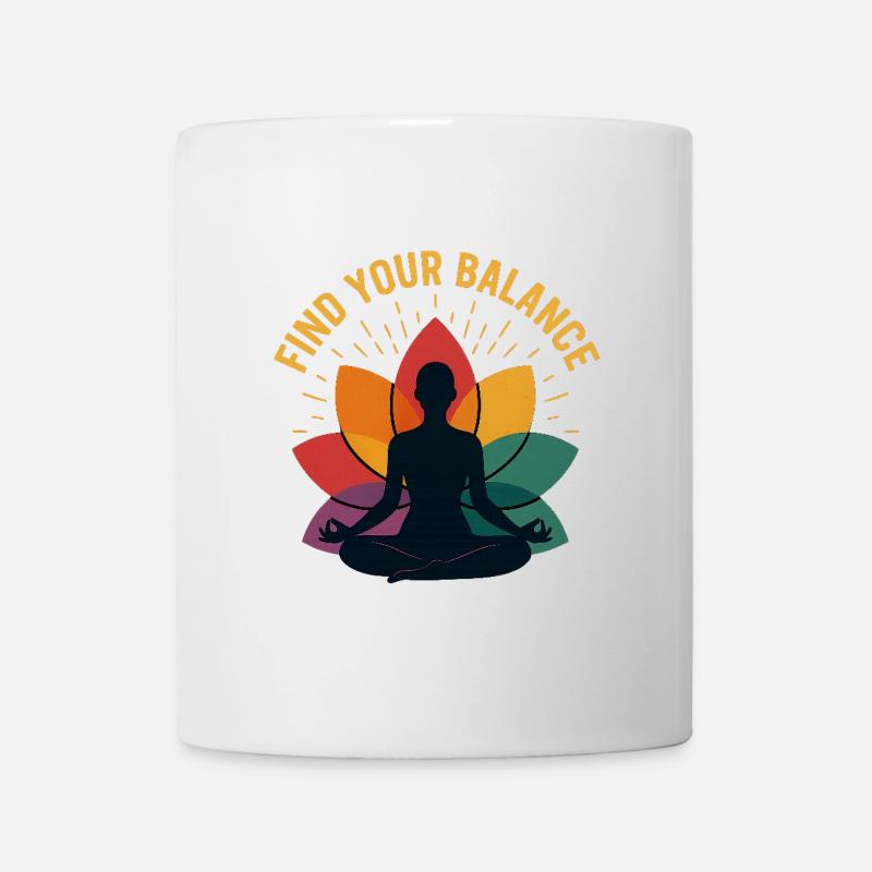Yoga Lotus Flow Meditation Design - Tasse - Weiß