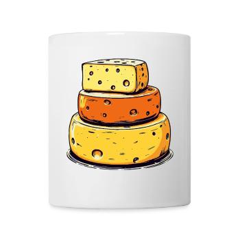 Chemise pour enfant disant trois fromages haut - Mug blanc - blanc - Devant