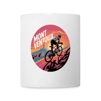 Cycling at Mont Ventoux at sunset - Mug - white - Front