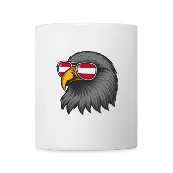 Austrian eagle with flag in glasses - Mug - white - Front