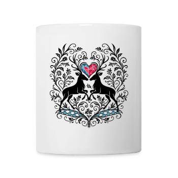 Hirsche Hirschherz Design - Alpenstilfür Volksfest - Tasse - Weiß - Vorne