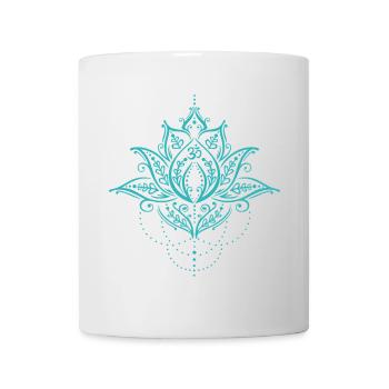 Om Lotus Flower - Spiritual Yoga Design - Mug - white - Front