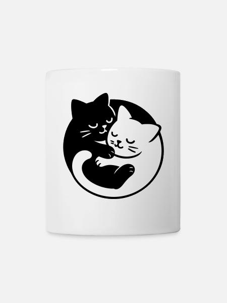 Yin-Yang Katzen - Tasse - Weiß