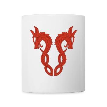 Roter zweiköpfiger Drache - Tasse - Weiß - Vorne
