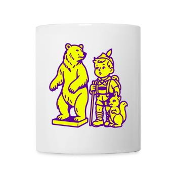 Pop Art Still Life with Bear, Boy and Squirrel - Mug - white - Front