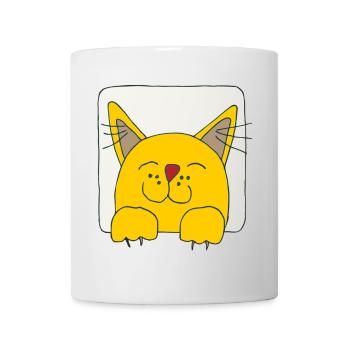 Chat au visage heureux - Mug blanc - blanc - Devant