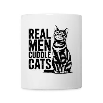 Real men cuddle cats! Cats Dad Kitten - Mug - white - Front