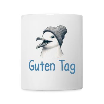 Moin oiseau mouette mer du Nord Bonnet Bonne journée - Mug blanc - blanc - Devant