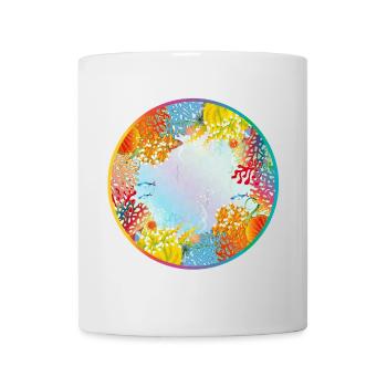 Colorful underwater world with corals - Mug - white - Front