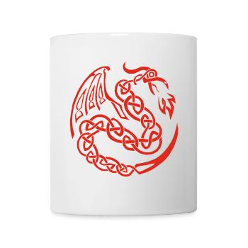 Roter keltischer Drache - Tasse - Weiß - Vorne
