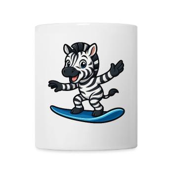 Cool Zebra Surfer Beach Outfit Swimmer Kids - Mug - white - Front