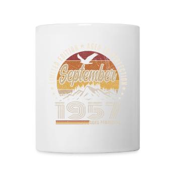 geboren im September 1957 - Geburtstag September 1957 - Tasse - Weiß - Vorne