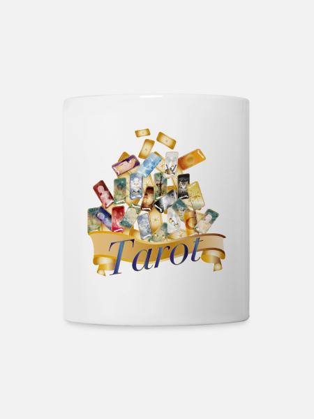 Collage de cartes de tarot magique avec bannière mystique - Mug blanc - blanc