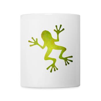 Silhouette de grenouille verte au look tropical - Mug blanc - blanc - Devant
