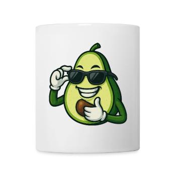 Avocat cool avec lunettes de soleil Dessin animé décontracté - Mug blanc - blanc - Devant