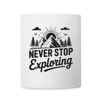 Mountains - Never Stop Exploring - Mug - white - Front