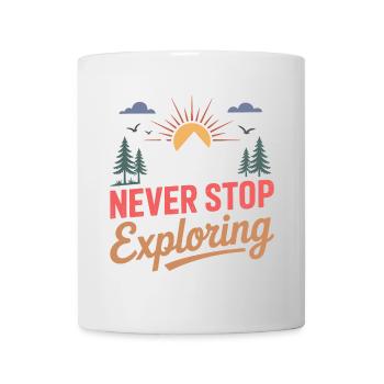 Mountains - Never Stop Exploring - Mug - white - Front