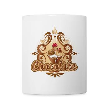 Pralinen-Motiv im Vintage-Stil mit zartem Glanz - Tasse - Weiß - Vorne