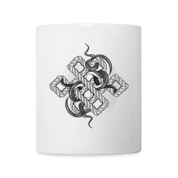 Nœud serpent à l’aspect argenté – mystique et noble - Mug blanc - blanc - Devant
