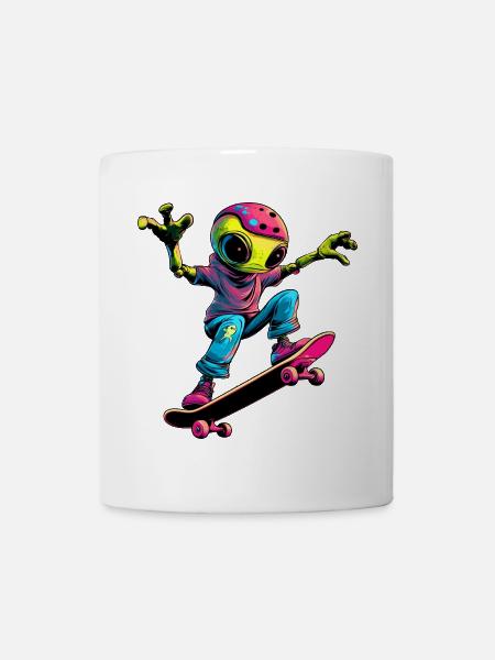 Skater Alien - Mug - white