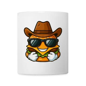 Cool Texas Burger Cowboy Dessin animé - Mug blanc - blanc - Devant