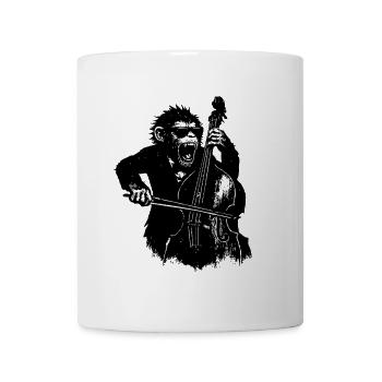 Wild monkey on the cello - Mug - white - Front