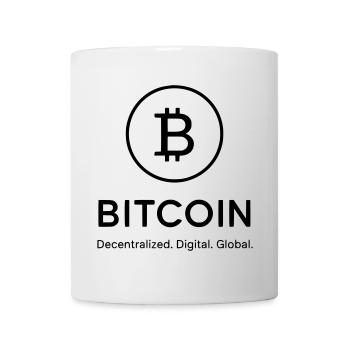 Bitcoin - dezentral, digital global - Tasse - Weiß - Vorne