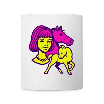 Pferdemädchen Pop-Art - Tasse - Weiß - Vorne