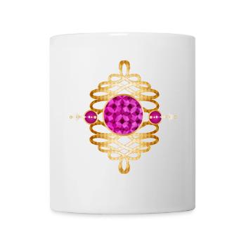 Orientalisches Ornament in Gold & Pink - Tasse - Weiß - Vorne