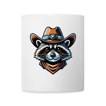 raton laveur avec chapeau de cow-boy dans le style bande dessinée - Mug blanc - blanc - Devant