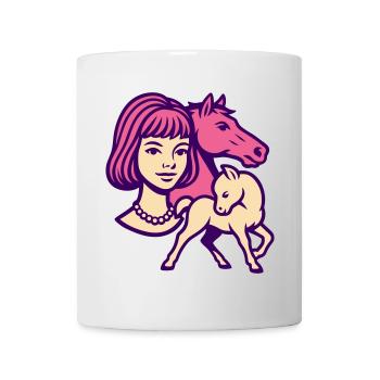 Horse Girl Pop Art Pink - Mug - white - Front