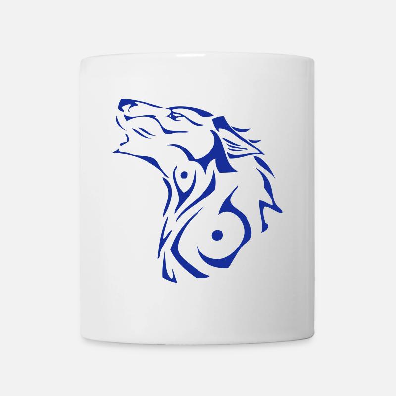 loup tribal flocage - Mug blanc - blanc
