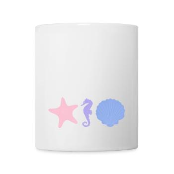 Seestern Seepferdchen Seemuschel Pastell - Tasse - Weiß - Vorne