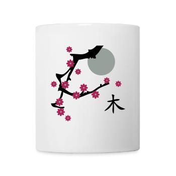Kirsch Blüte-Cherry blossoms - Tasse - Weiß - Vorne