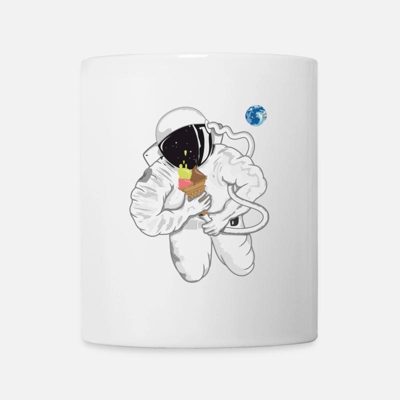 witziger Astronaut mit Eistüte im Weltall - Tasse - Weiß