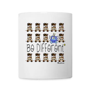 Licorne Bleu - Be Different, citations - Mug blanc - blanc - Devant