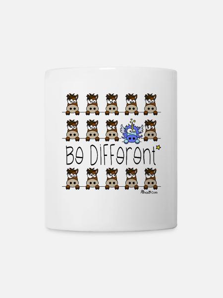 Licorne Bleu - Be Different, citations - Mug blanc - blanc