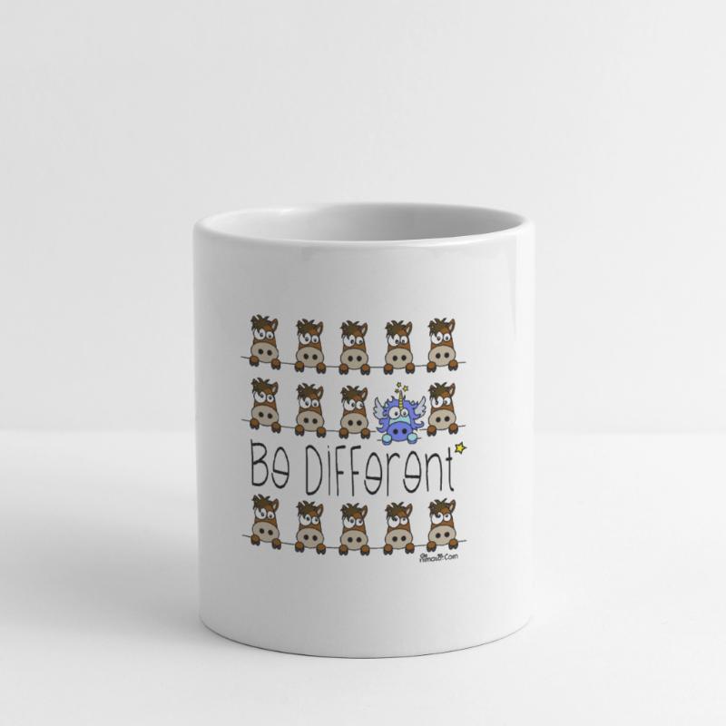 Licorne Bleu - Be Different, citations Mug blanc