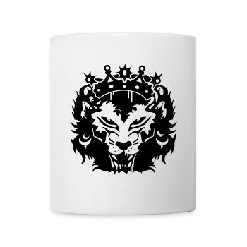 La tête de lion avec une couronne - Mug blanc - blanc - Devant