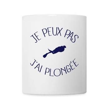 Je peux pas j'ai Plongée - Mug blanc - blanc - Devant