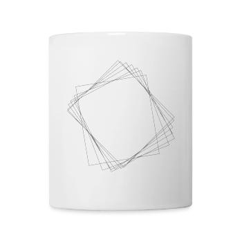 Quadrat_Blume - Tasse - Weiß - Vorne