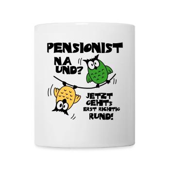 Eulen Pensionist - na und? - Tasse - Weiß - Vorne
