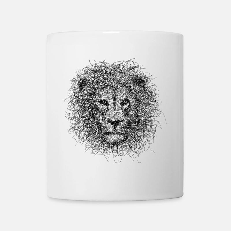Lion Scribble - Tasse - Weiß