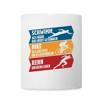 Schwimm - Bike - Renn - Tasse - Weiß - Vorne