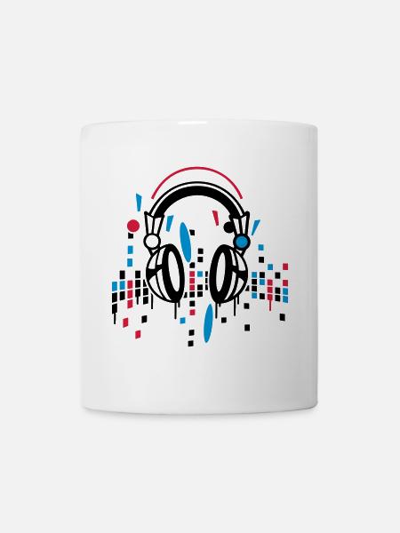 Kopfhörer Equalizer Zeichnung - Tasse - Weiß